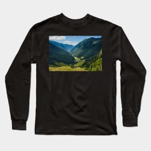 Mountain valley in a summer day Long Sleeve T-Shirt